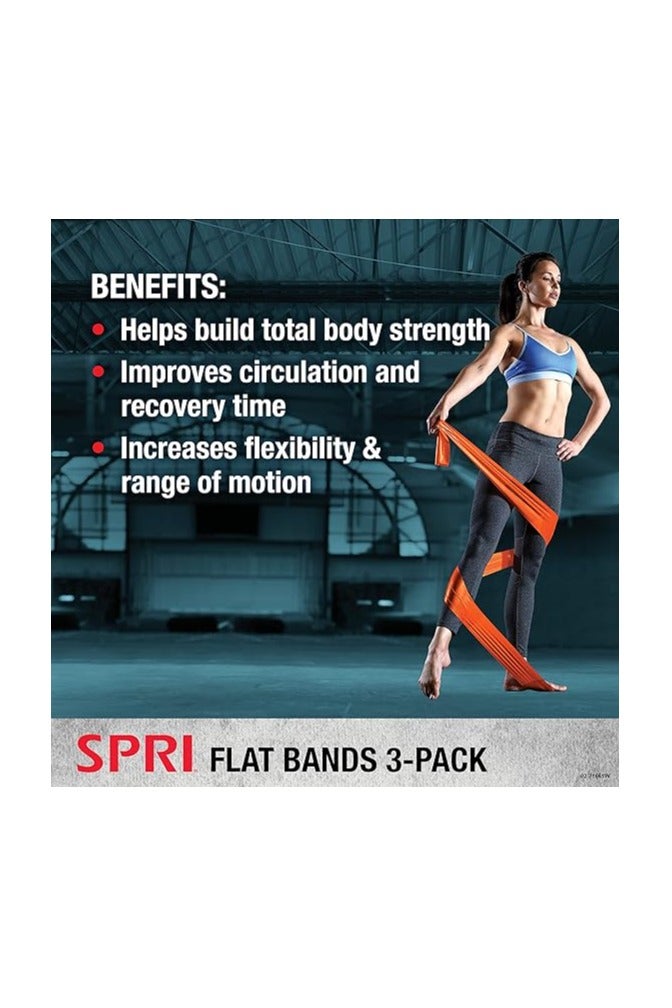 SPRI Flat Band Loop Kit 3-Pack  Professional Natural Rubber Resistance Bands With Light, Medium & Heavy Levels - Image 5