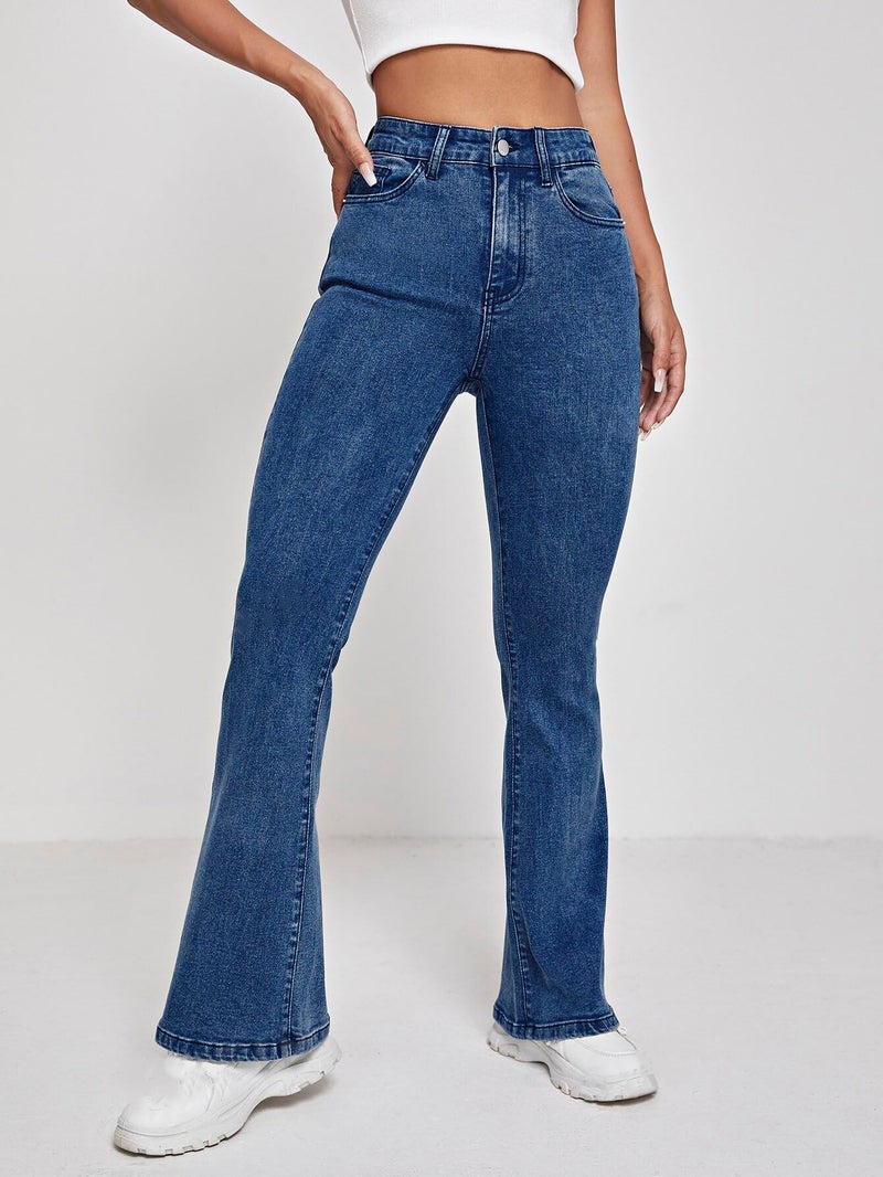 TOPLOT Women's Jeans | Bootcut Fit Design | Stylish Look Structure |Regular Pant Baggy High Waist | Comfortable Wear | Trendy Fashion Styling | Easy Movement Fit | Casual & Everyday Wear (5155_32_Blu) - Image 2