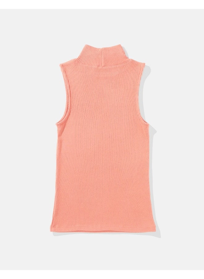 American Eagle - AE Ribbed Mock Neck Tank Top - Image 1