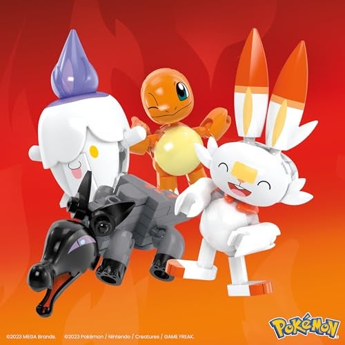 Mega Brands MEGA Pokémon Building Toys Set Fire-Type Trainer Team with 105 Pieces, 4 Poseable Character, 2 Inches Tall, for Kids - Image 4
