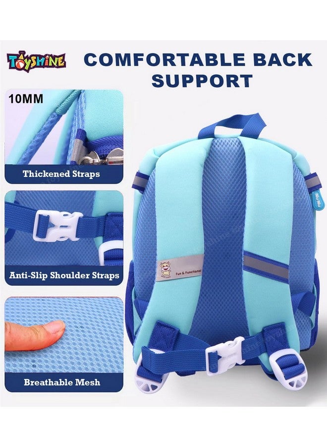 Toyshine Toyshine Sharky Backpacks for Kids Girls Boys Cute Toddler Backpack Preschool Nursery Travel Bag - Mini S - Light blue - Image 4