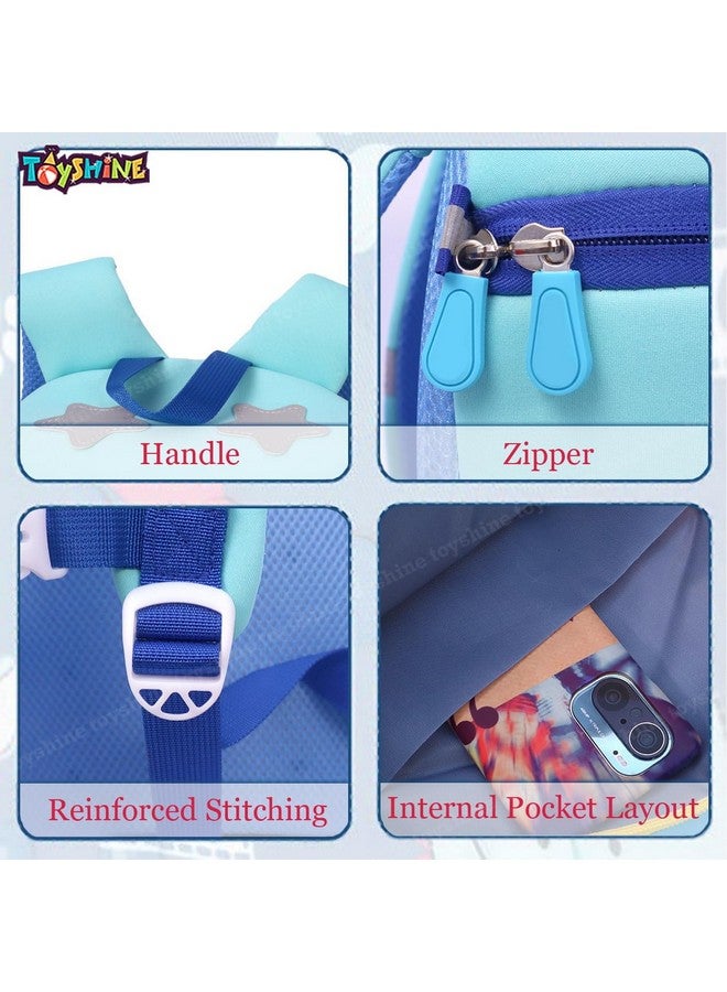 Toyshine Toyshine Sharky Backpacks for Kids Girls Boys Cute Toddler Backpack Preschool Nursery Travel Bag - Mini S - Light blue - Image 2
