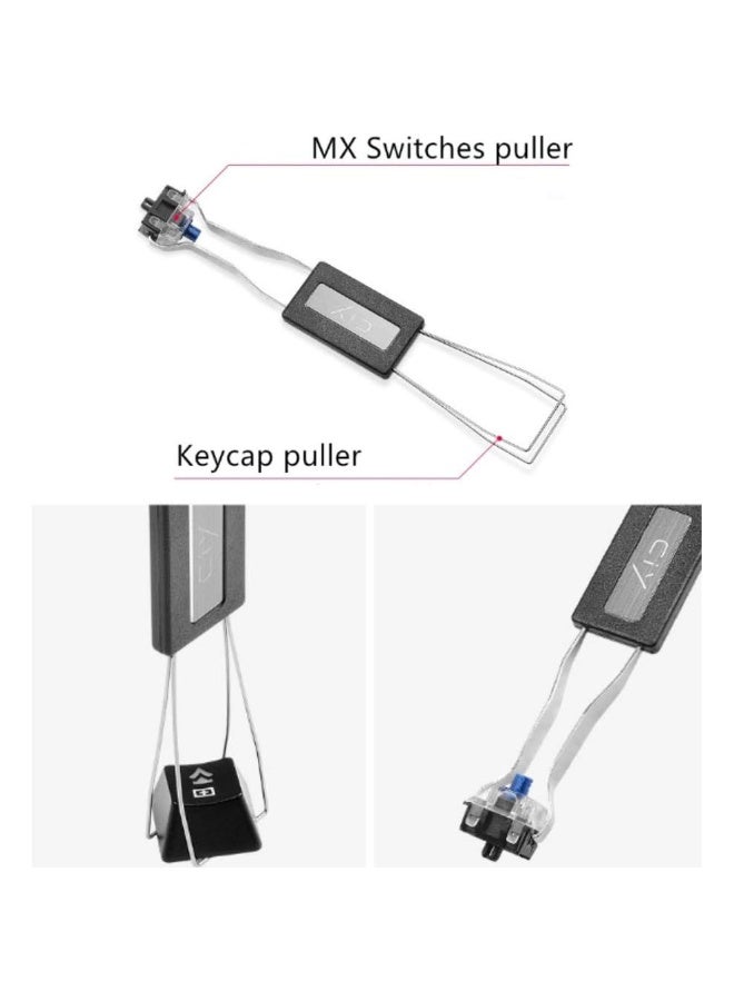 عبوة من قطعتين من أدوات سحب أغطية المفاتيح والمفاتيح، مصنوعة من الفولاذ المقاوم للصدأ، لإزالة مفاتيح لوحات المفاتيح الميكانيكية، أداة يمكنك استخدامها بنفسك لإصلاح لوحة المفاتيح - Image 5