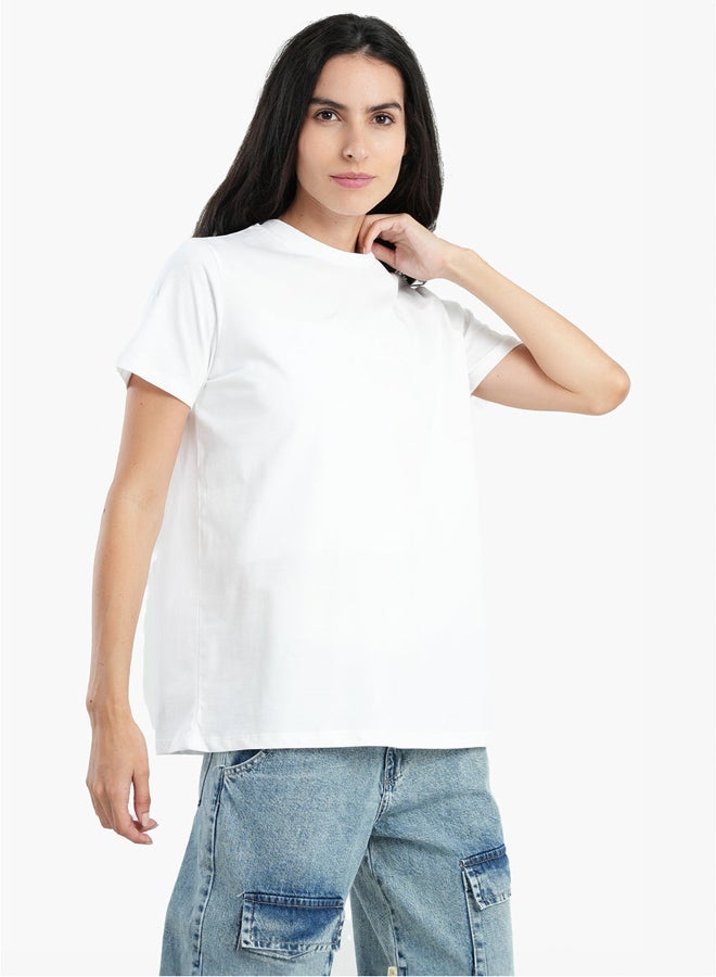 Clue Cotton Basic Slip On T-Shirt - Image 2