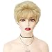 GNIMEGIL Elderly Wigs Short Curly Wig for Ladies Synthetic Hair Old Women Wigs Light Blonde Wig Halloween Costume Carnival Party - Image 2