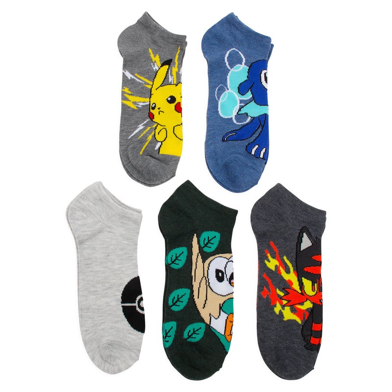 Pokemon Men's 5 Pack No Show Socks - Image 2