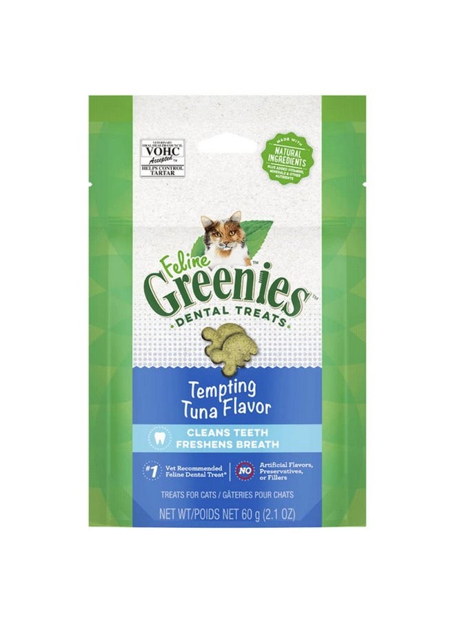 Greenies FELINE GREENIES Natural Dental Care Cat Treats Tempting Tuna Flavor, 2.1 oz. Pouch 