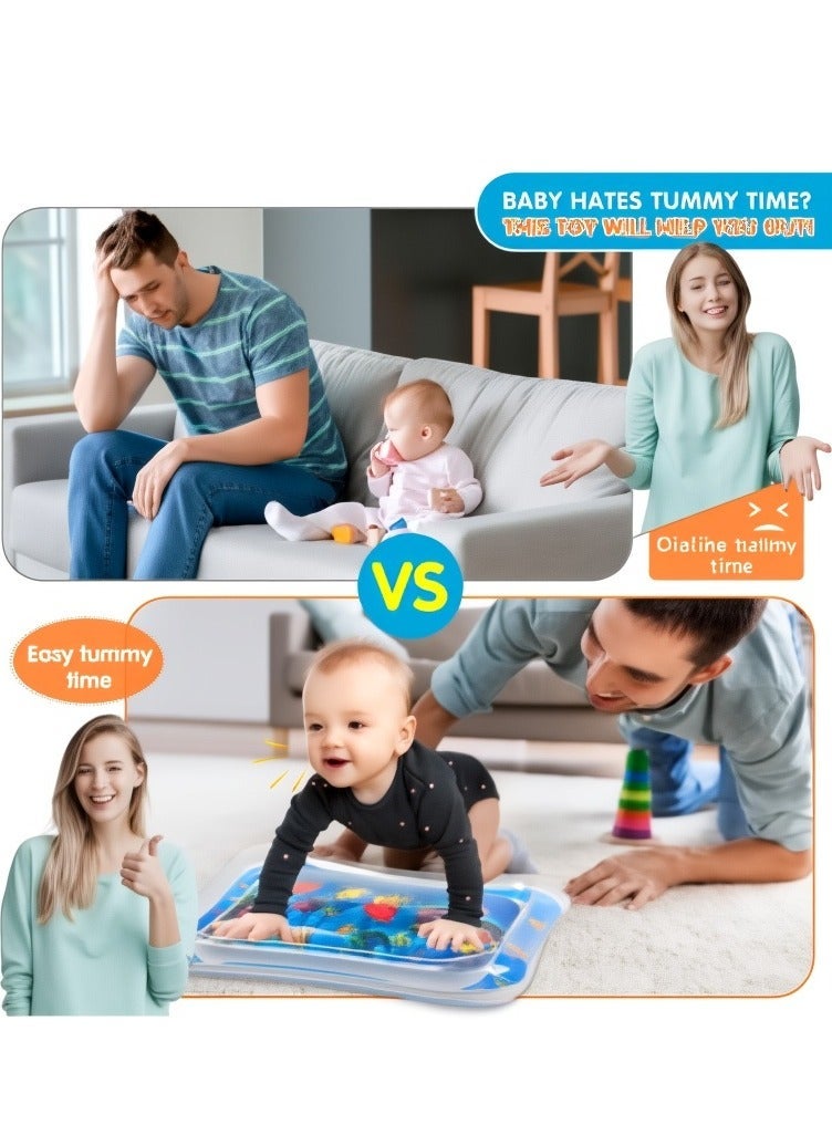 FLYHSO Inflatable Tummy Time Mat Premium Baby Water Play Mat ，26 x 20 x 4 inches advanced inflatable water cushion is the perfect entertainment and gaming center for infants and young children, - Image 5