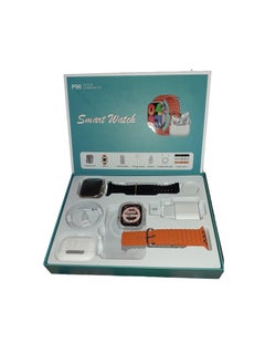 P90 Unique Combination smartwatch with 3 straps Bluetooth earphone, External Battery and Adaptor charger Combo