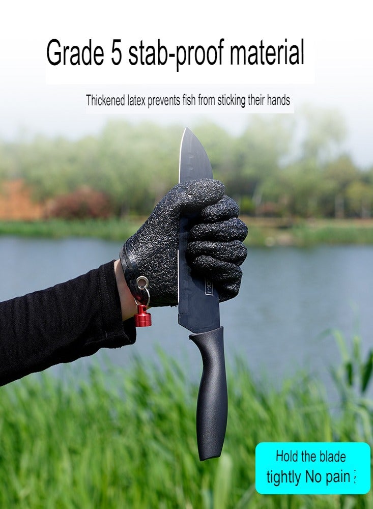 AROAQ Fishing Catching Gloves, Professional Anti-slip Catch Fish Gloves, Waterproof Magnetic Braided Fishing Gloves, Puncture Proof Fishing Glove For Handling, Cleaning, Hunting, Left Hand [single] - Image 2