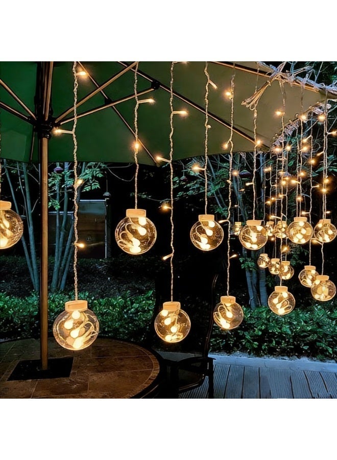 Outdoor Wish Ball String Lights, Garden Decorative Fairy Lights, Glass Hanging Party Lights for Wedding Christmas Party Diwali - Image 1