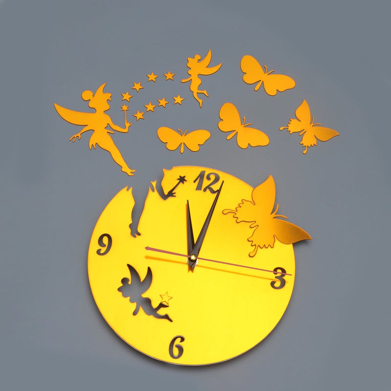 2 pcs European Style Wall Clock 3D Stereoscopic Decorative Clock Number Hanging Clock Decor Mirror Wall Hanging Clock Household Wall Clock for Home Office Without Battery Dark - Image 1