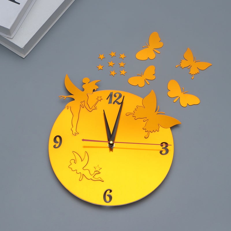 2 pcs European Style Wall Clock 3D Stereoscopic Decorative Clock Number Hanging Clock Decor Mirror Wall Hanging Clock Household Wall Clock for Home Office Without Battery Dark - Image 4