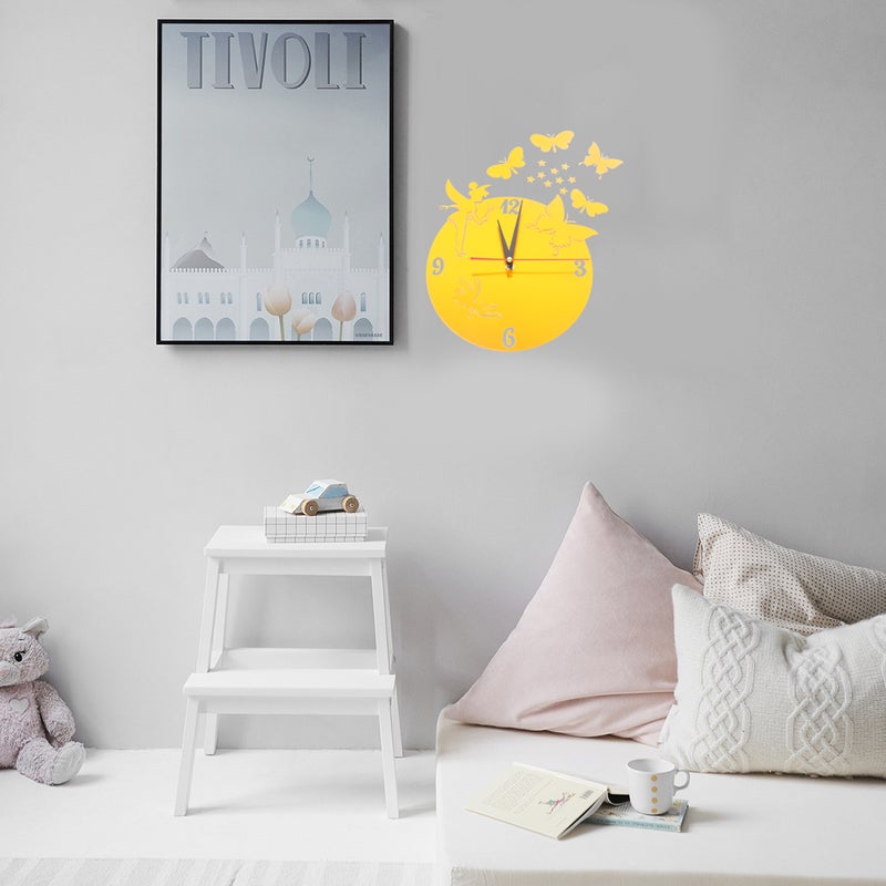 2 pcs European Style Wall Clock 3D Stereoscopic Decorative Clock Number Hanging Clock Decor Mirror Wall Hanging Clock Household Wall Clock for Home Office Without Battery Dark - Image 5