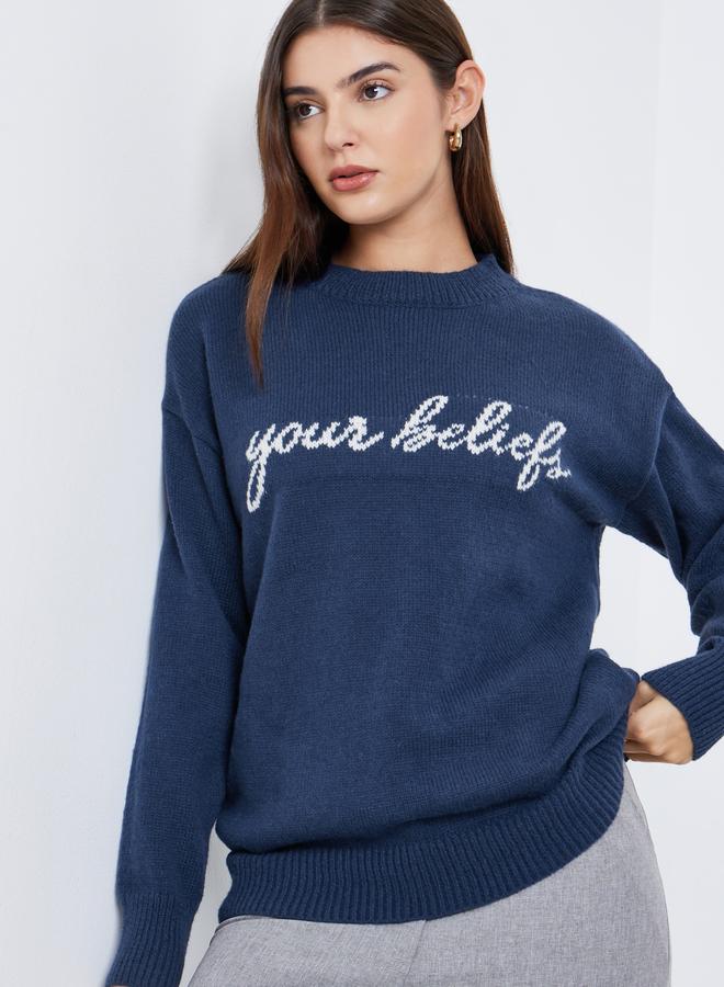 ستايلي كنزة بتفاصيل كتابة مُطرزة - Image 3