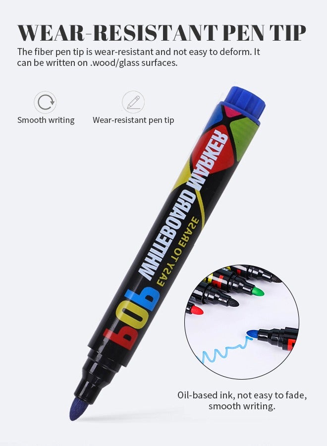 Generic 12-Pack of Erasable Whiteboard Markers, Oil-Based Ink Colored Pens With Grooved Caps, Durable and Smooth Writing, Perfect for Writing on Whiteboards, Glass, Wood and Other Surfaces  - Image 4