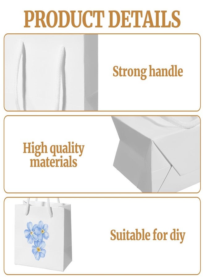 Caeuiciw 100 Pcs Thicken White Mini Gift Bags with Handles, 4.72 x 2.36 x 3.94 Inch Small Paper Goodie Shopping Bags for Small Business Party Wedding Gift Wrap Christmas - Image 3