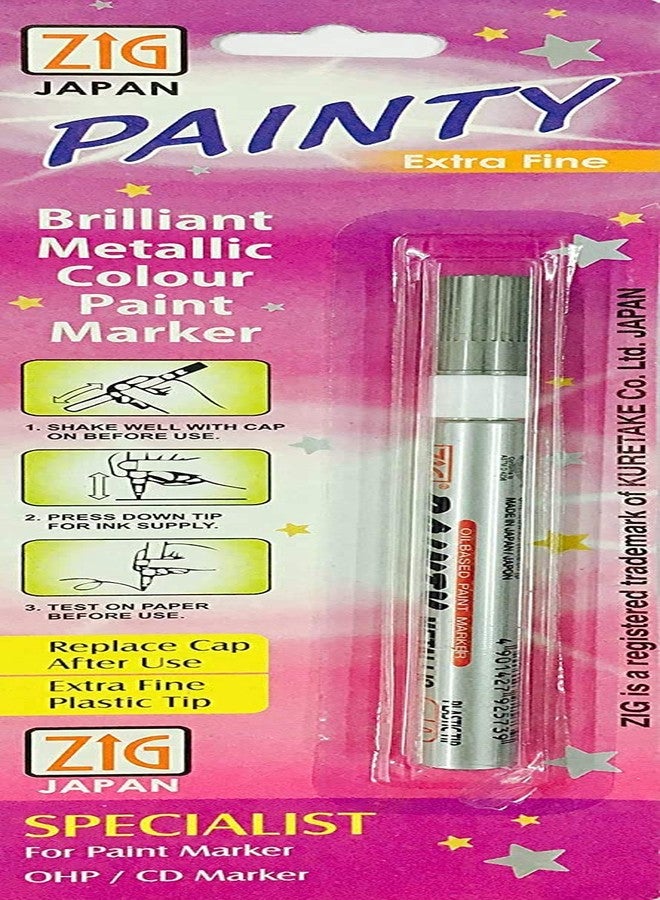 Zig (Japan) Painty Metallic Permanent Marker (Gold-Silver Combo|Pack Of 4)|Extra Fine - Image 3
