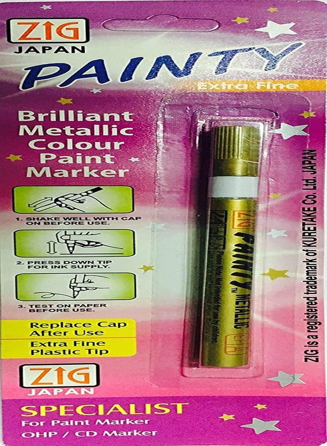 Zig (Japan) Painty Metallic Permanent Marker (Gold-Silver Combo|Pack Of 4)|Extra Fine - Image 2