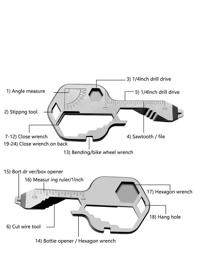 24-In-1 Keychain Multi-functional Portable Key Tool  - Image 2
