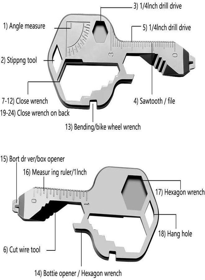 24-In-1 Keychain Multi-functional Portable Key Tool  - Image 3
