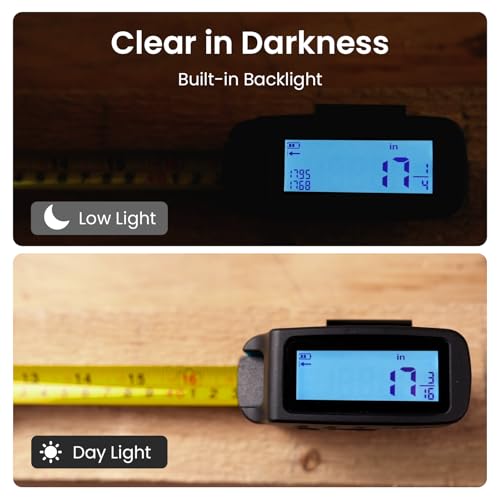 ACPOTEL Digital Tape Measure 16 Ft - 6 Metric and Imperial Units, Easy Read Digital Measuring Tape Retractable with Fractions 1/16, Rechargeable Measurement Tool, for Distance/Area/Volume, Yellow - Image 5