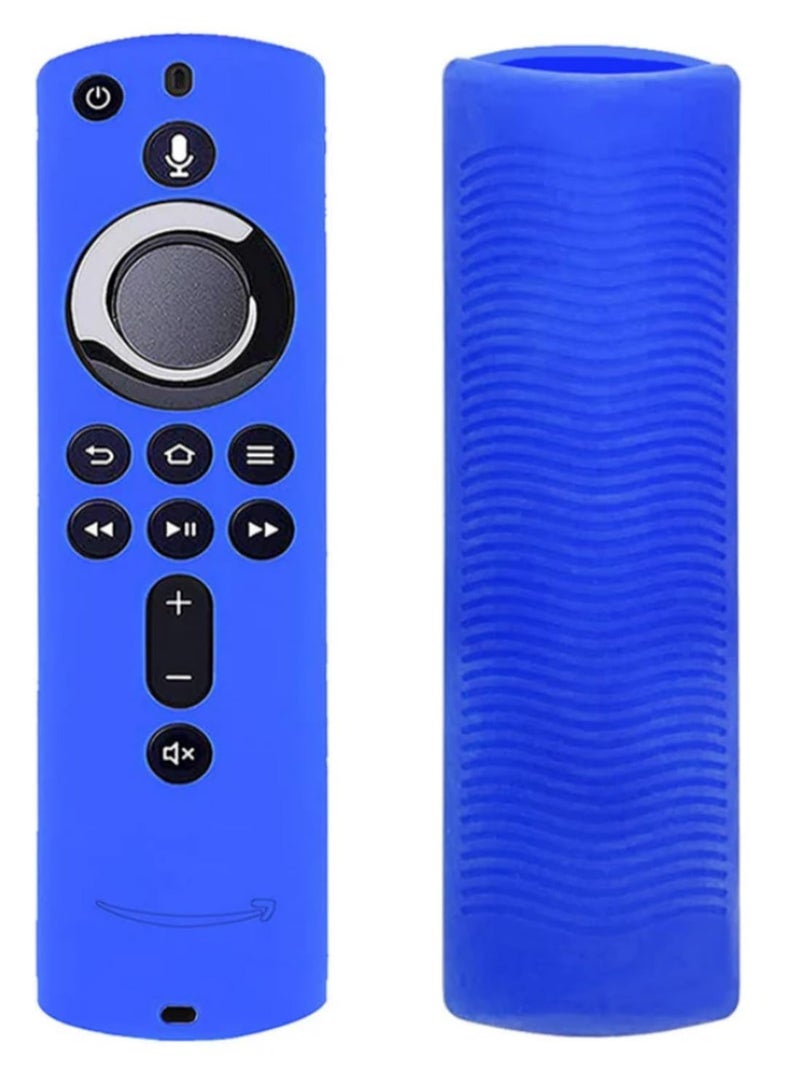 Silicone Cover for Fire TV Stick 4K Fire TV 2nd Gen Fire TV Cube Remote Control 5.9 Inch Anti Slip Shockproof Washable Durable Soft Lightweight Non Slip Dust Resistant Protective Case Blue - Image 1