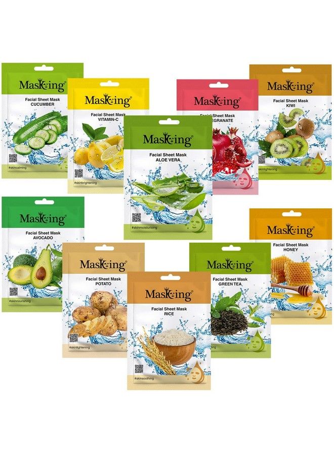 MASKING Face Sheet Mask Facial Sheet Mask For Women Men For Glowing Skin Oily Skin Value Combo Pack Of 25 (Charcoal Beauty And Diva) Sheet Mask  - Image 4
