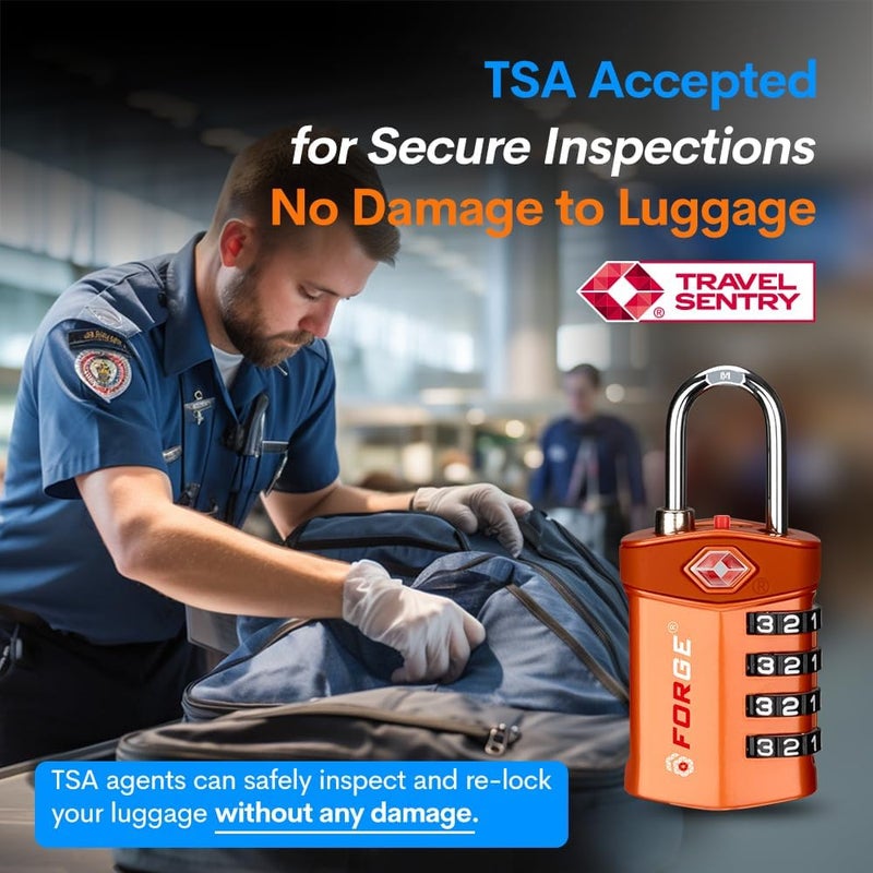 Forge Travel Lock,TSA Approved Luggage Locks for Air Travel, Gym Lockers, School Lockers, Pelican Cases, Gun Case, Easy Read Dials, Durable Alloy Body - Image 2