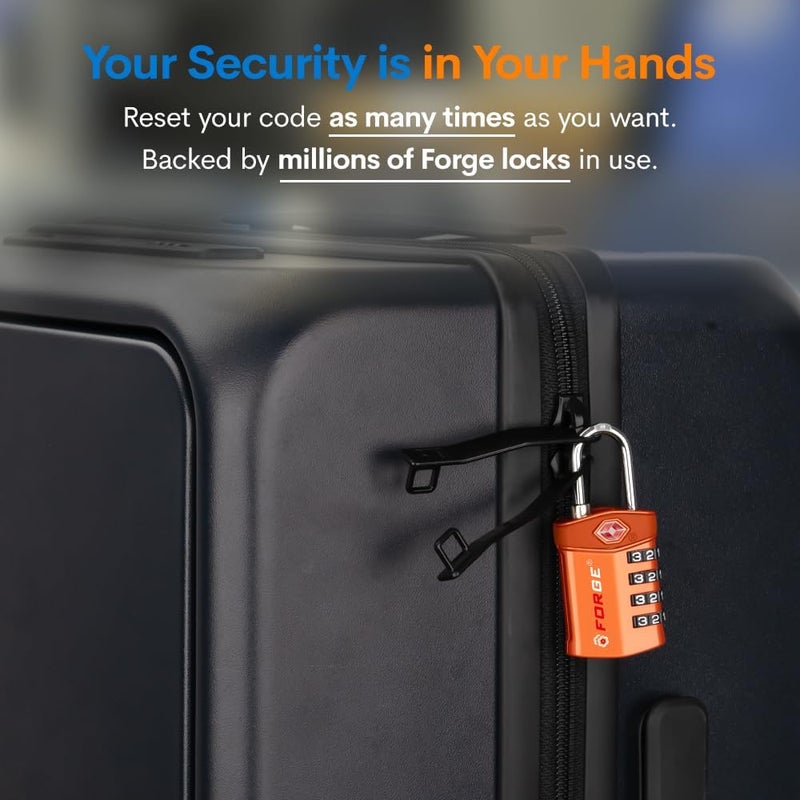 Forge Travel Lock,TSA Approved Luggage Locks for Air Travel, Gym Lockers, School Lockers, Pelican Cases, Gun Case, Easy Read Dials, Durable Alloy Body - Image 5