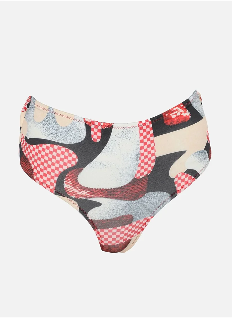 trendyol High Waist Printed Bikini Bottom