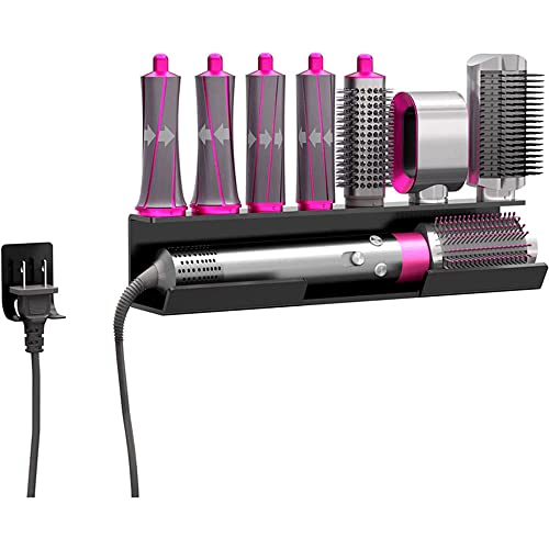 Lumclaw Wall Mount Holder for Dyson Airwrap Styler Hair Curling Iron Wand Barrels and Brushes Storage Stand Rack with Cord Organizer Acrylic - Image 1