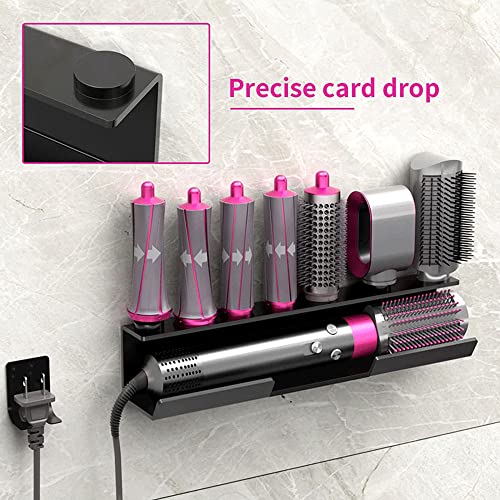 Lumclaw Wall Mount Holder for Dyson Airwrap Styler Hair Curling Iron Wand Barrels and Brushes Storage Stand Rack with Cord Organizer Acrylic - Image 4