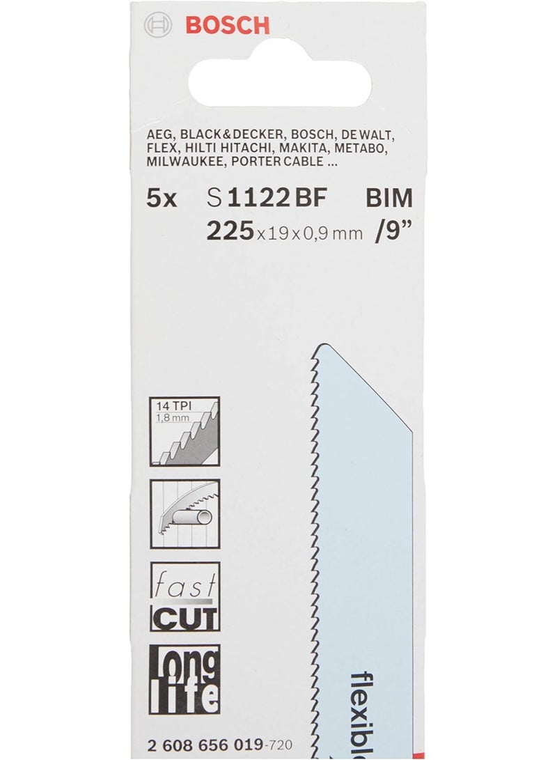 Bosch Professional 2608656019 Flex Metal Unishank S1122 Bf, Blue, 1 X 5 S1122Bf - Image 1