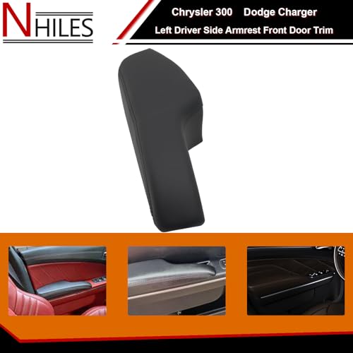 NHILES Left Driver Side Armrest Front Door Trim Compatible with Chrysler 300 Dodge Charger 2011-2023 Replaces# 1WK37DX9AB - Image 3