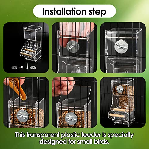 Hosukko 2PCS No Mess Bird Feeder, Transparent Acrylic, Reducing Waste, Suitable for Small Birds - Image 4