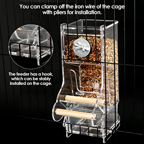 Hosukko 2PCS No Mess Bird Feeder, Transparent Acrylic, Reducing Waste, Suitable for Small Birds - Image 3