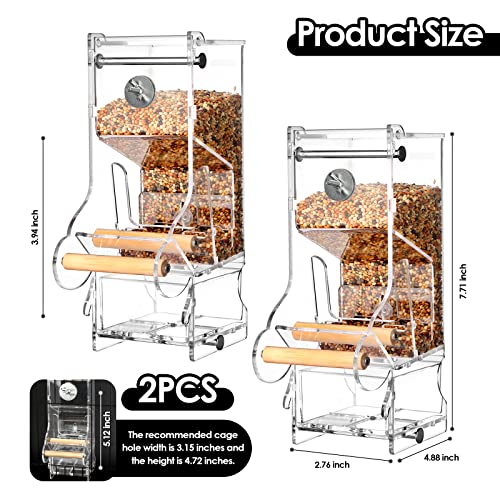 Hosukko 2PCS No Mess Bird Feeder, Transparent Acrylic, Reducing Waste, Suitable for Small Birds - Image 5