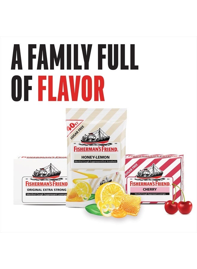 FISHERMAN'S FRIEND - Cough Drops, Cough Suppressant and Sore Throat Lozenges, Original Extra Strong, 10mg Menthol, 480 Drops (24 Packs of 20) - Image 1