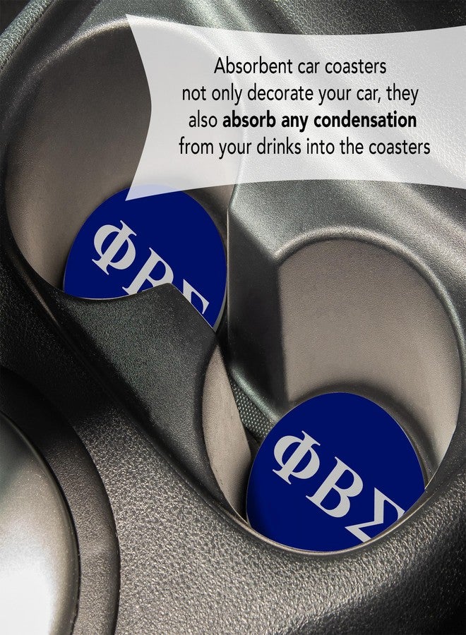 Desert Cactus Phi Beta Sigma Car Accessories Absorbent Sandstone Cup Coasters Licensed Product Set of 2 (Design A) - Image 5