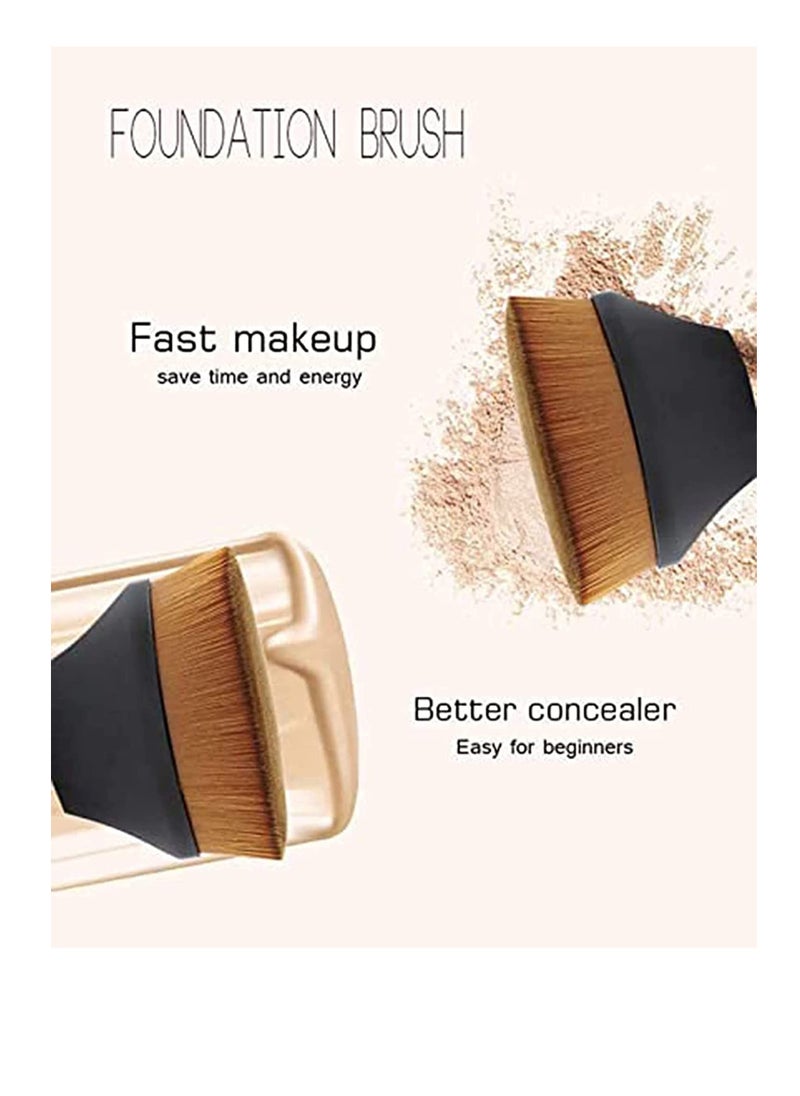 Excefore - Makeup Brushes 2 Pcs, High Density Seamless Foundation Brush, Flawless Wand Foundation Brush, BB Cream Makeup Brushes Loose Powder (Combination) - Image 1