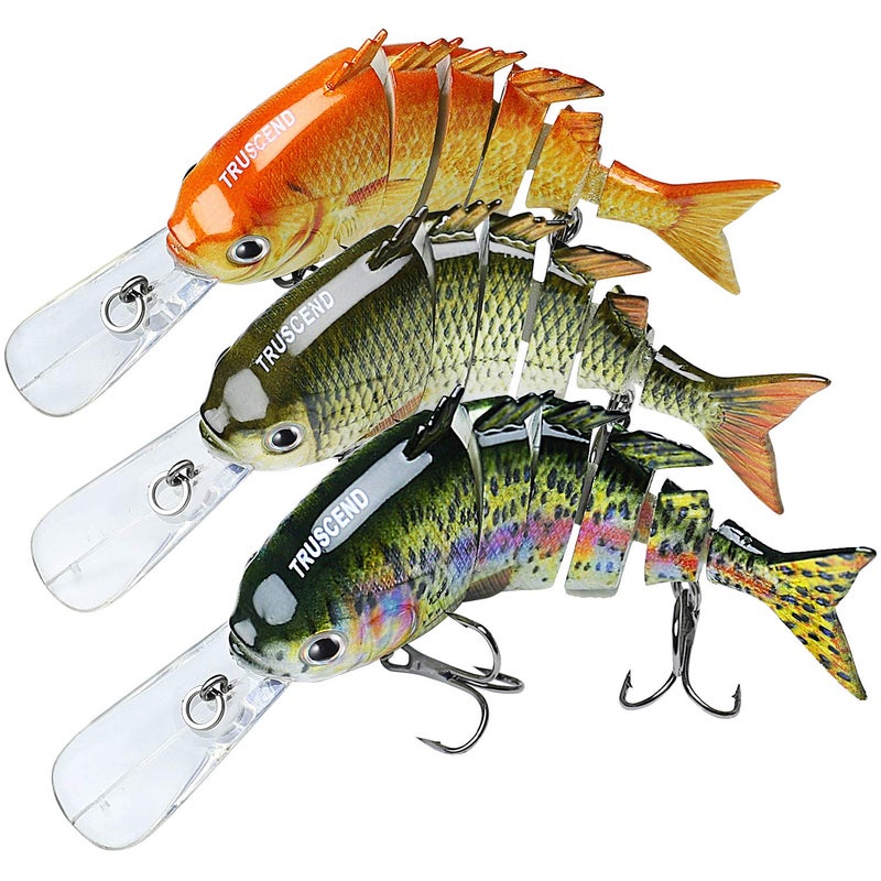TRUSCEND Easy Catch Swimmax, Magic Noisy Turbulent Wiggling and Vibrating Actions for More Bites, Segmented Swimbait Jointed by Dyneema Strongest Fiber, Lifelike Fishing Lures for Relax Family Fishing - Image 1