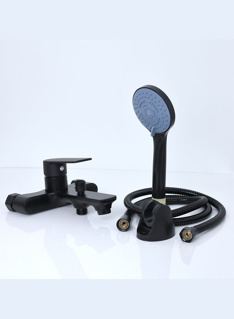 MAAT MT4100B Bath Mixer – With Black Color Shower Set | Modern Zinc Body | Sleek Black Finish  - Image 2