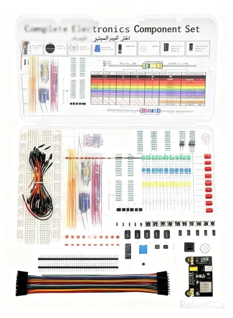 وبوت جي سي سي طقم لوحة تجارب MB-102 بعدد 830 نقطة لأردوينو UNO R3، مجموعة إلكترونيات للمبتدئين مع أسلاك توصيل، وحدة طاقة، مقاومات وLED، طقم تعلم STEM DIY للمبتدئين - Image 5