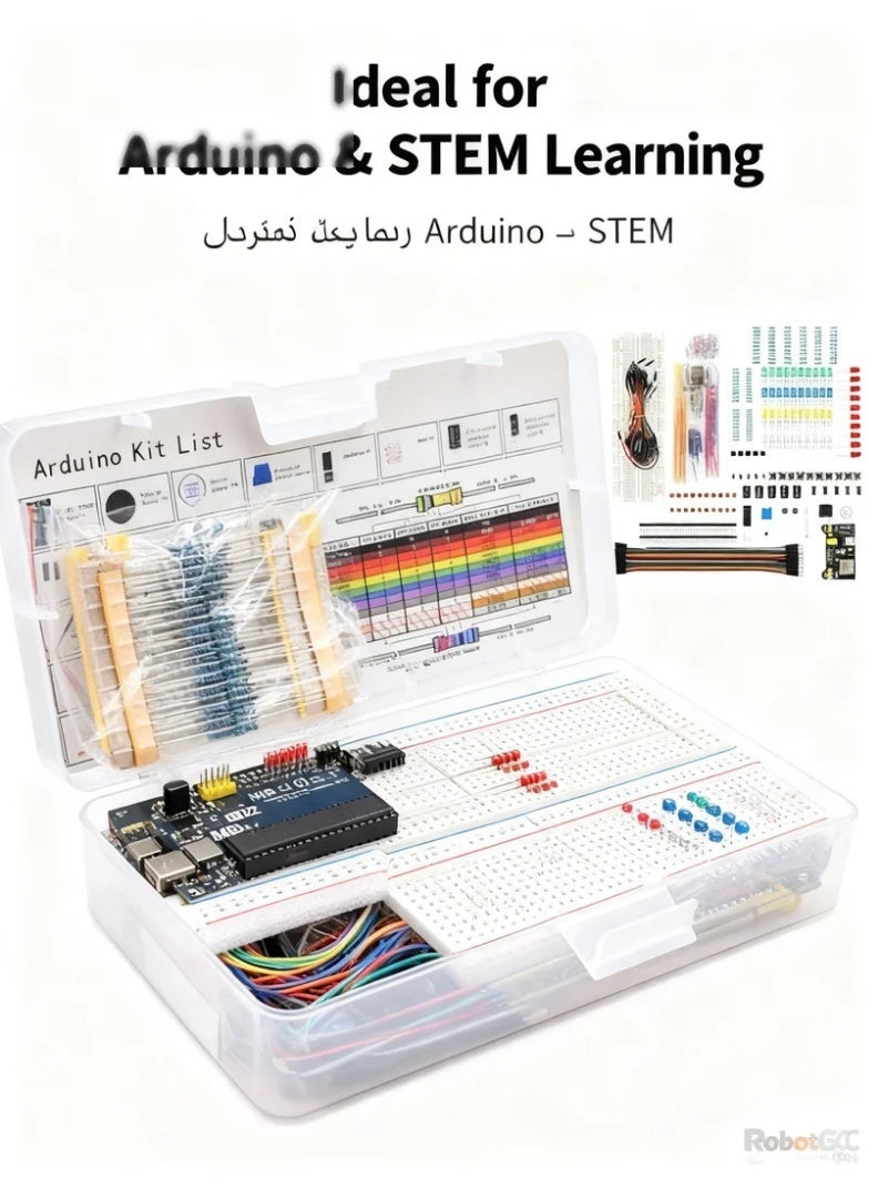 وبوت جي سي سي طقم لوحة تجارب MB-102 بعدد 830 نقطة لأردوينو UNO R3، مجموعة إلكترونيات للمبتدئين مع أسلاك توصيل، وحدة طاقة، مقاومات وLED، طقم تعلم STEM DIY للمبتدئين - Image 1