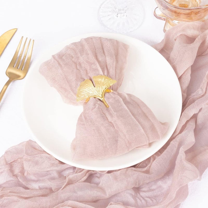 DeZerlor 50 Pack Pink Cheesecloth Napkins Fall Thanksgiving Cloth Napkins Set of 50 Pale Pink Dinner Table Napkins Bulk 21x21 Inches for Wedding Bridal Girl Baby Shower Sweet 16 Party - Image 2