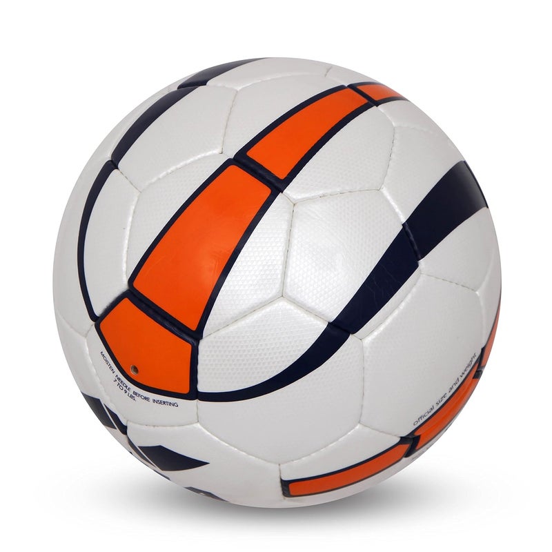 Nivia Simbolo Football (Size 5) White Orange 32 Panel PU Stitched Latex Bladder Soccer Ball - Image 2