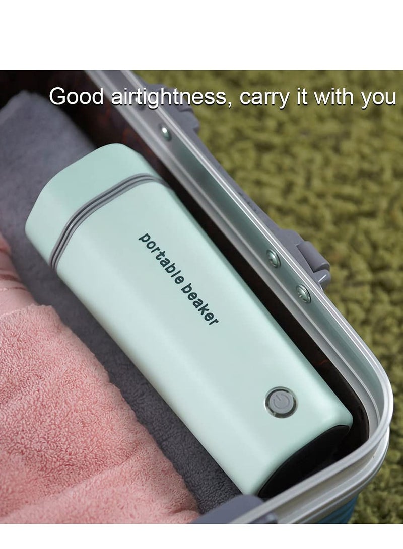 Portable Electric Kettle Stainless Steel Liner Travel Electric Cup Home Mini Heating Teapot Fast Cooking Single Cup Water Heater 350ml Hot Water Bottle (light Green)  - Image 5