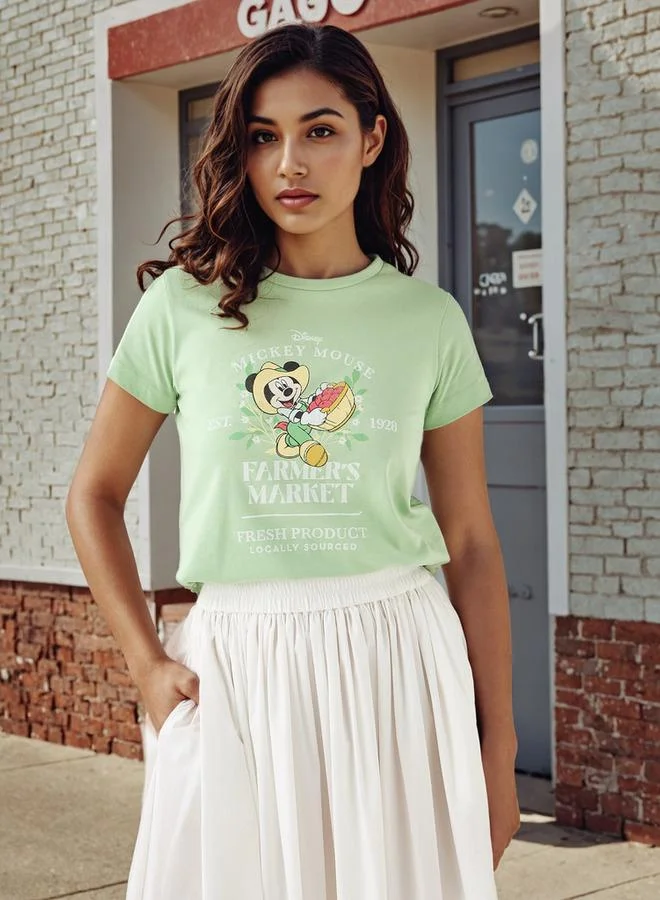 SP Characters Mickey Mouse Print T-shirt