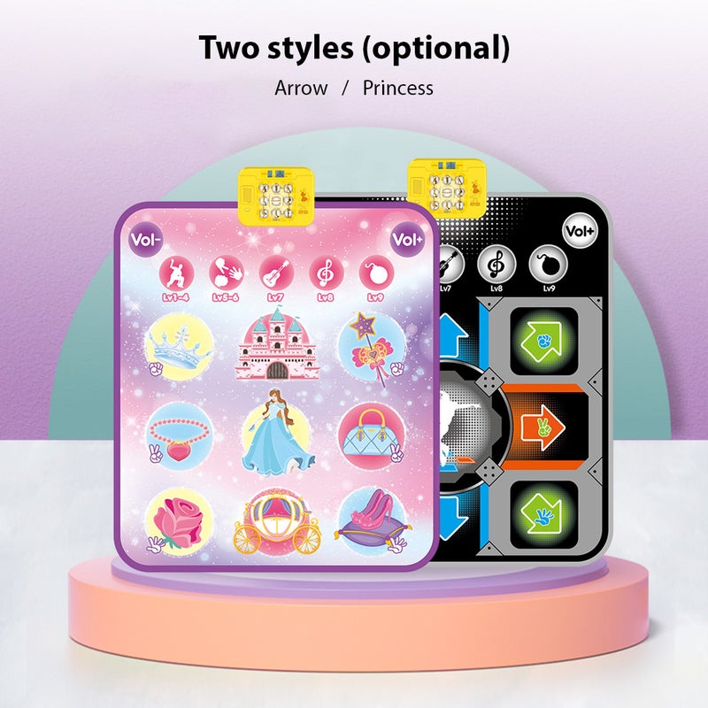 Princess Dance Mat: 5 Upgraded Game Modes, 9 Difficulty Levels - Double Anti-Slip Design, Dual Player Mode for Family Indoor Outdoor Entertainment, Kids & All Ages - Image 2